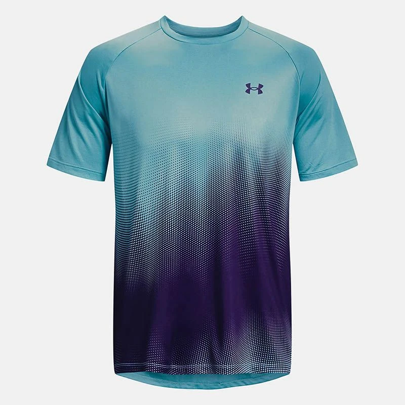 Under Armour Men's UA Techâ„¢ Fade T-Shirt Glacier Blue / Sonar Blue - Tall - Image 5