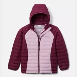 Columbia Kids' Powder Lite™ Hooded Jacket Marionberry / Aura