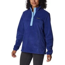 Columbia Women's Benton Springs⢠1/2 Snap Pullover Dark Sapphire / Vista Blue