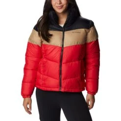 Columbia Women's Puffectâ„¢ Colourblock Jacket Red Lily / Beach