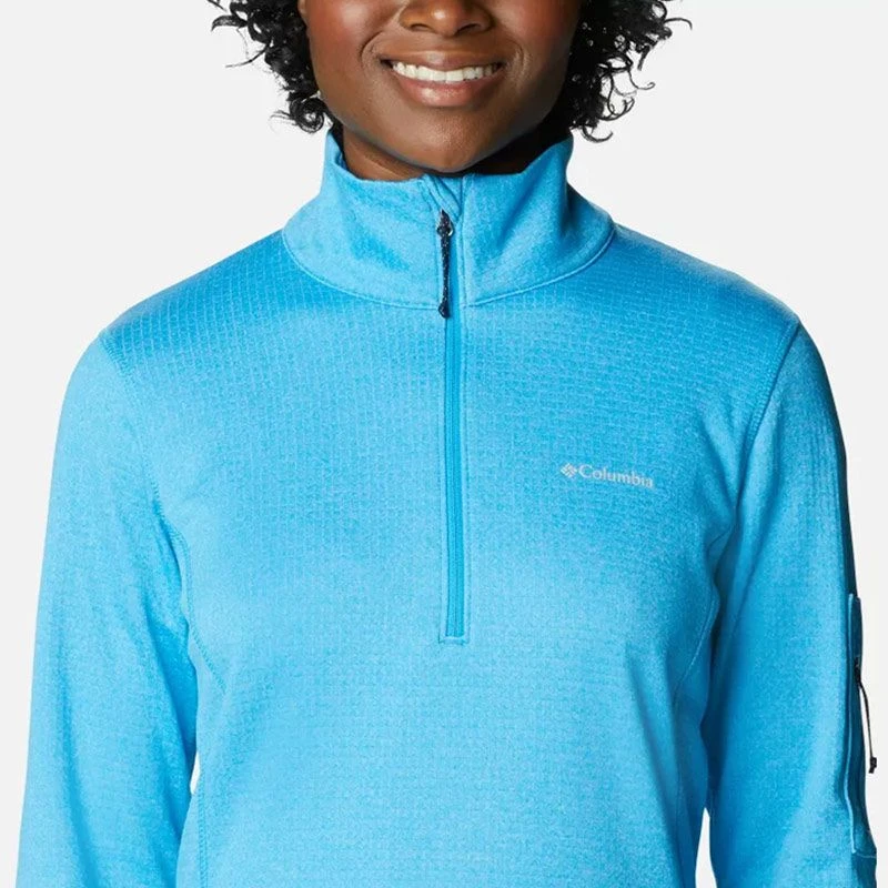 Columbia Women's Park View™ Half Zip Fleece Blue Chill Heather - Image 3