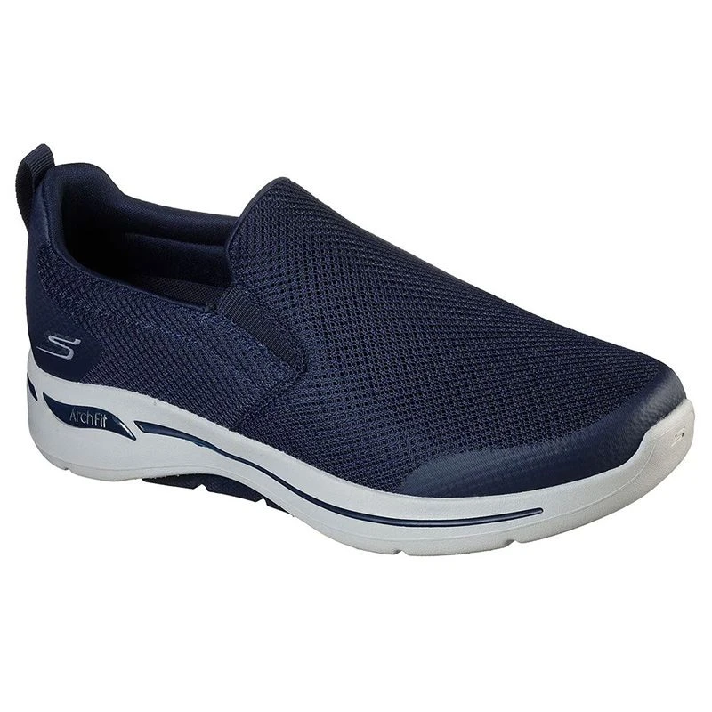 Skechers Men's GOwalk Arch Fit Shoes Navy / Gray - Image 3