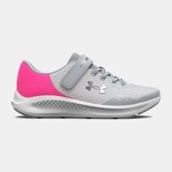 Under Armour Pursuit 3 AC Junior Running Shoes Halo Gray / Electro Pink / Metallic Silver