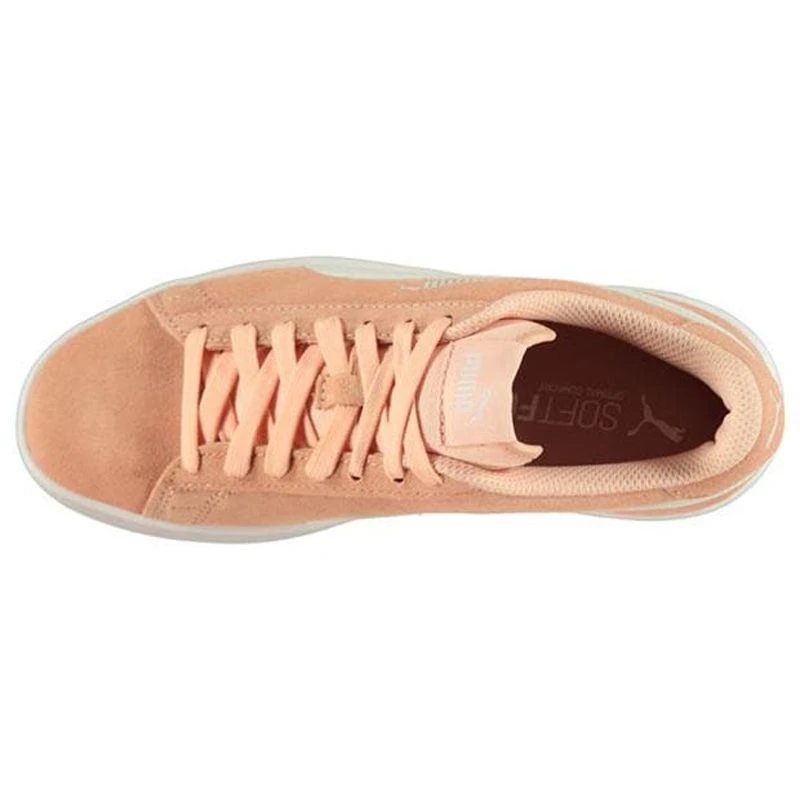 Puma Kids' Smash V2 Suede Youth Runners Peach Parfait / White - Image 3