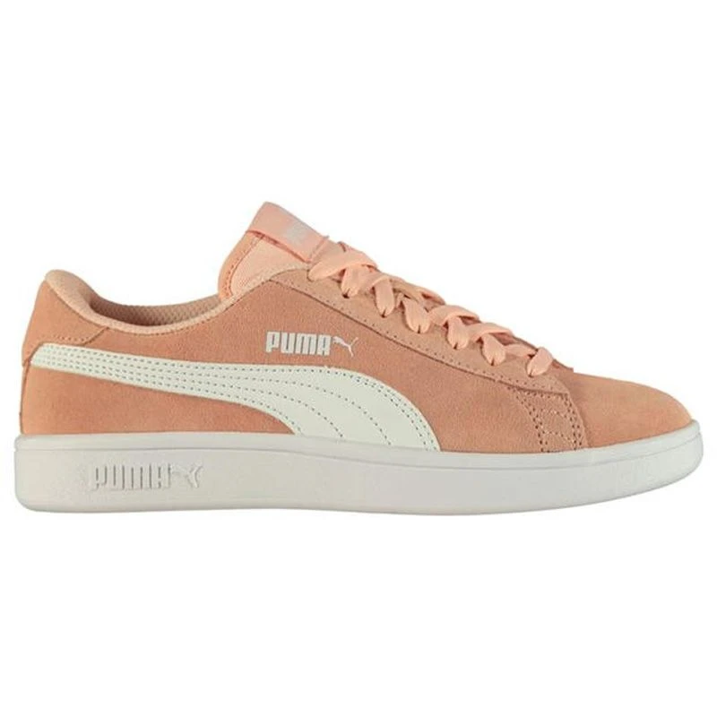 Puma Kids' Smash V2 Suede Youth Runners Peach Parfait / White - Image 2