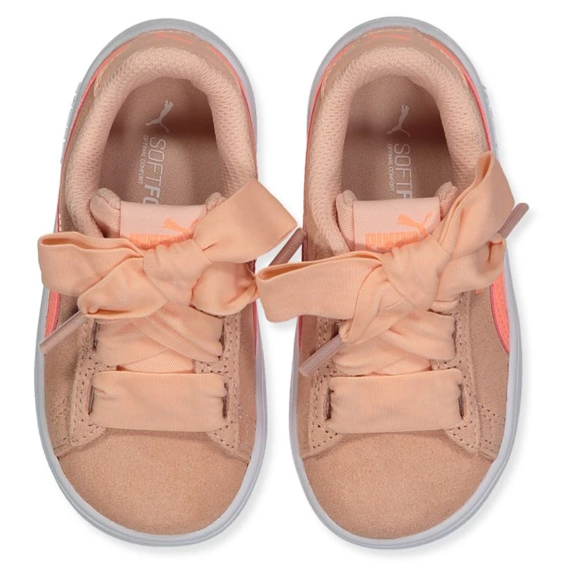 Puma Kids' Smash V2 Infant Ribbon Trainer Peach / White - Image 3
