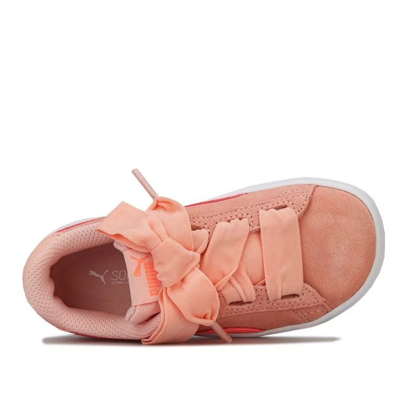 Puma Kids' Smash V2 Infant Ribbon Trainer Peach / White - Image 4