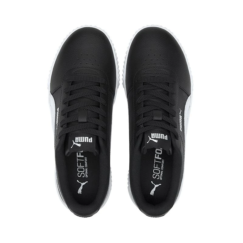 Puma Women's Carina Leather Trainers Black / Black / White - Image 3
