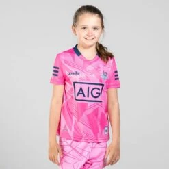 Dublin GAA Kids' Short Sleeve Training Top Pink