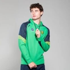 Donegal GAA Men's Harlem Technical Fleece Overhead Hoodie Green / Marine / Amber