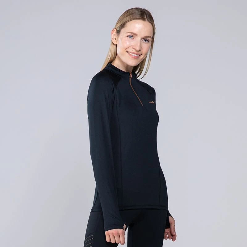 Women's Freya Half Zip Black / Rose Gold - Image 2
