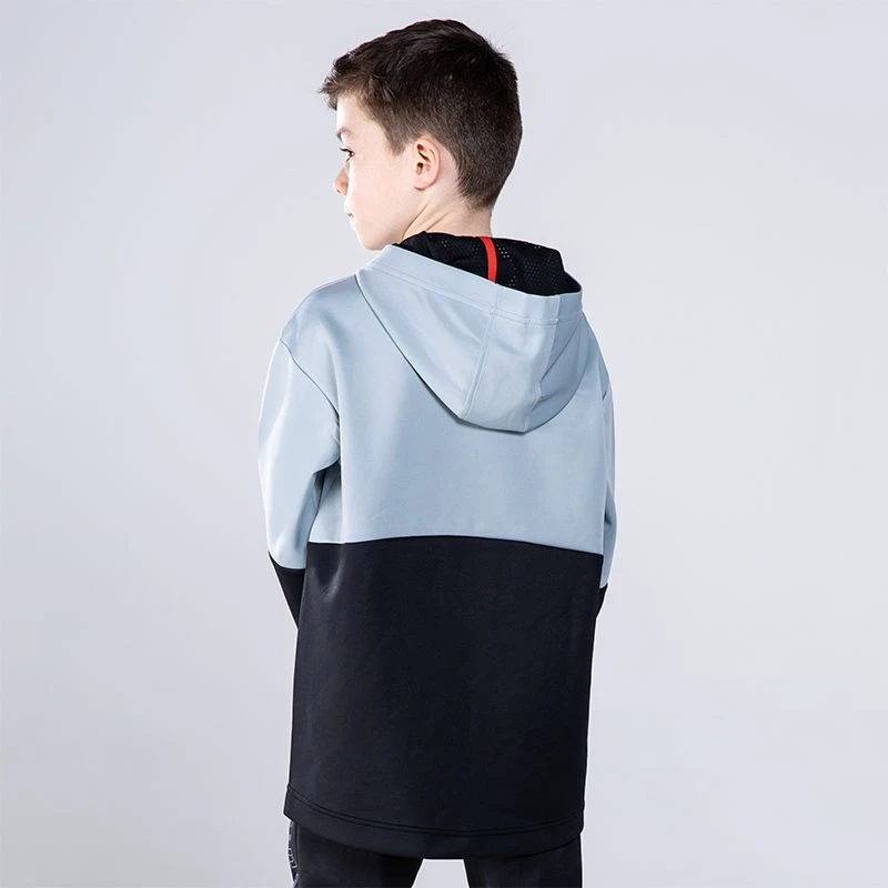 Kids' Cody Hybrid Pullover Hoodie Grey / Black / Red - Image 2