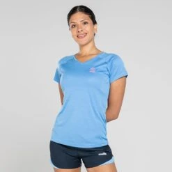 Women's Madison V-Neck T-Shirt Blue / Pink