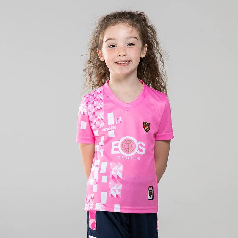 Down GAA Kids' Short Sleeve Training Top Pink