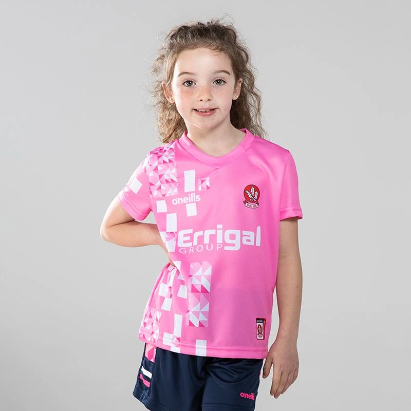 Derry GAA Kids' Short Sleeve Training Top Pink