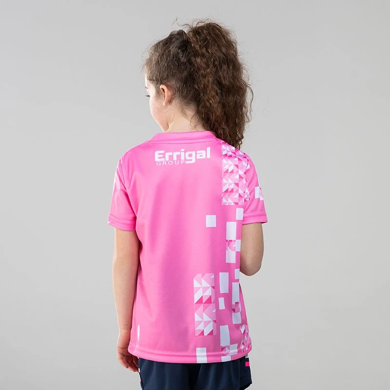 Derry GAA Kids' Short Sleeve Training Top Pink - Image 2