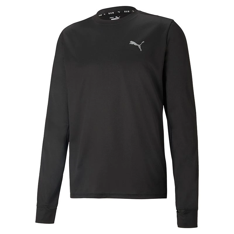 Puma Men's Favourite Long Sleeve Running T-Shirt Black - Image 3