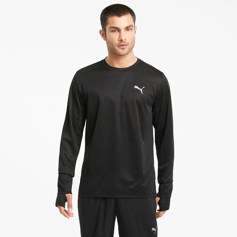 Puma Men's Favourite Long Sleeve Running T-Shirt Black