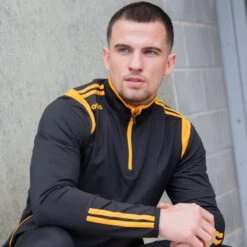 Men's Loxton Brushed Half Zip Top Black / Amber