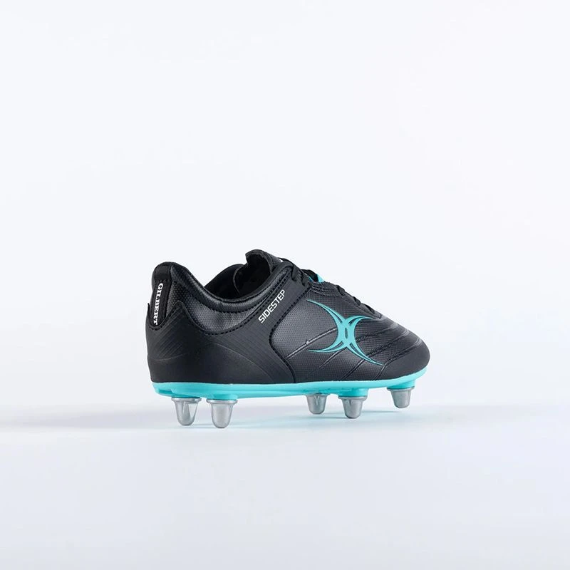 Gilbert Sidestep X15 6 Stud Kids' Rugby Boots Black / Aqua - Image 6