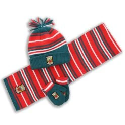 Mayo Kids' Alex Hat, Scarf And Glove Set Marine / Red / Green