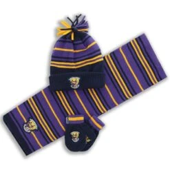 Wexford Kids' Alex Hat, Scarf And Glove Set Marine / Purple / Amber