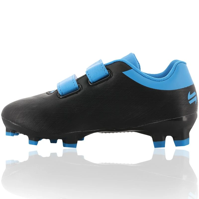 Aluna Pre-School Firm Ground Velcro Football Boots Black / Royal - Image 2
