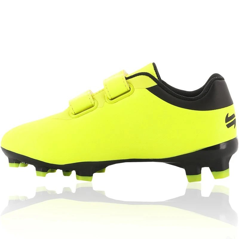 Aluna Pre-School Firm Ground Velcro Football Boots Yellow / Black - Image 2