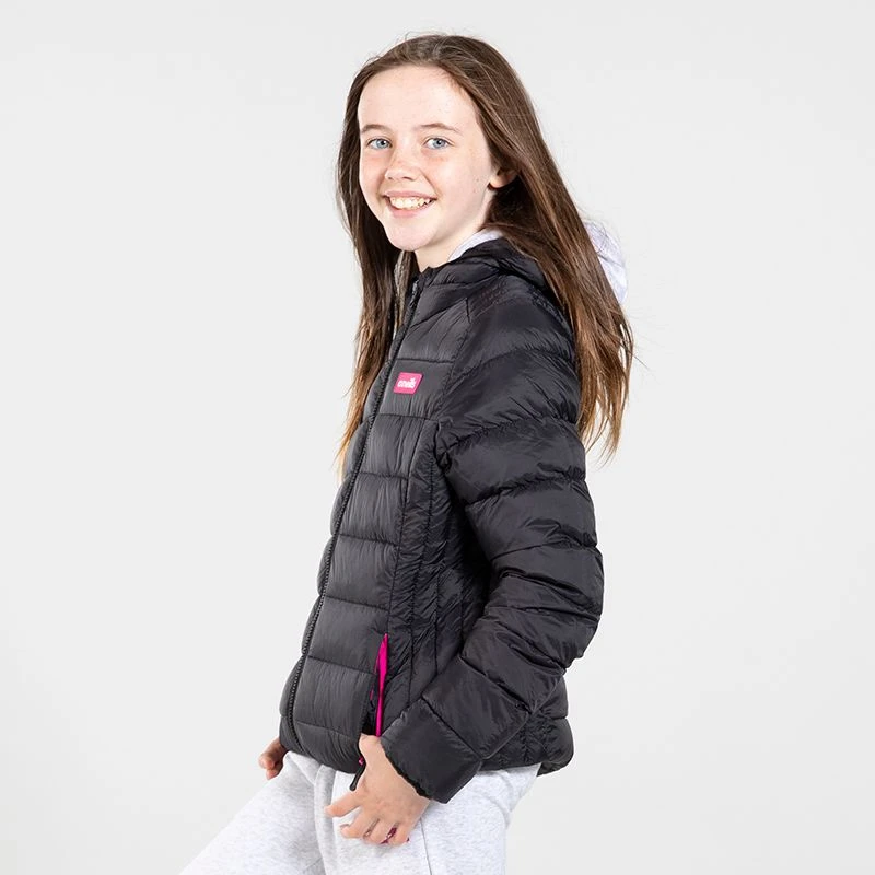 Kids' Fiona Hooded Padded Jacket Black / Pink - Image 3