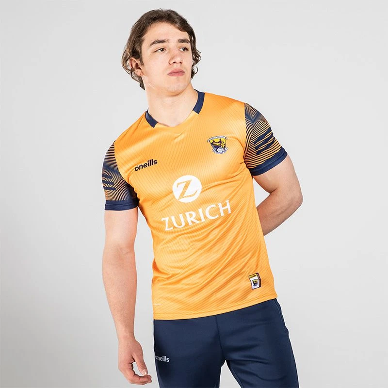 Wexford GAA Hurling Player Fit Short Sleeve Training Top Orange / Marine