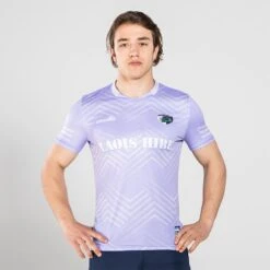 Laois GAA Player Fit Short Sleeve Training Top Purple / Grey