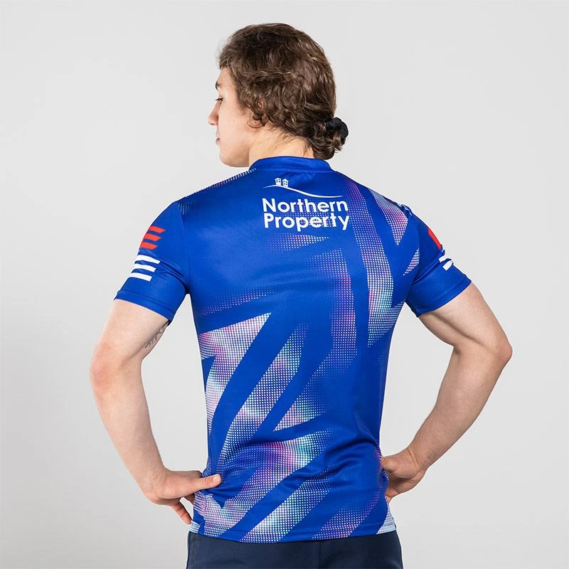 Antrim GAA Player Fit Short Sleeve Training Top Royal / Green - Image 2