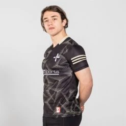 Louth GAA Player Fit Short Sleeve Training Top Black / Gold