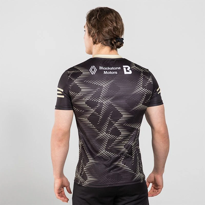 Louth GAA Player Fit Short Sleeve Training Top Black / Gold - Image 2