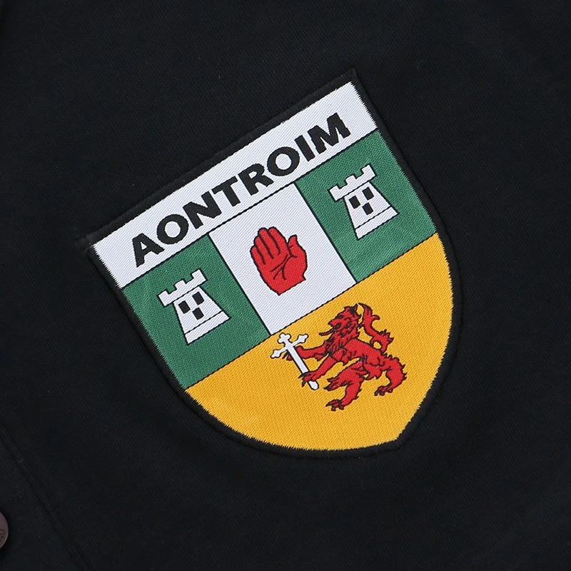 Antrim GAA Men's Retro Pima Cotton Polo Black - Image 3