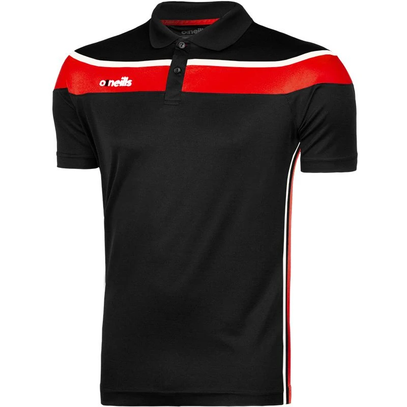 Men's Auckland Polo Shirt Black / Red / White