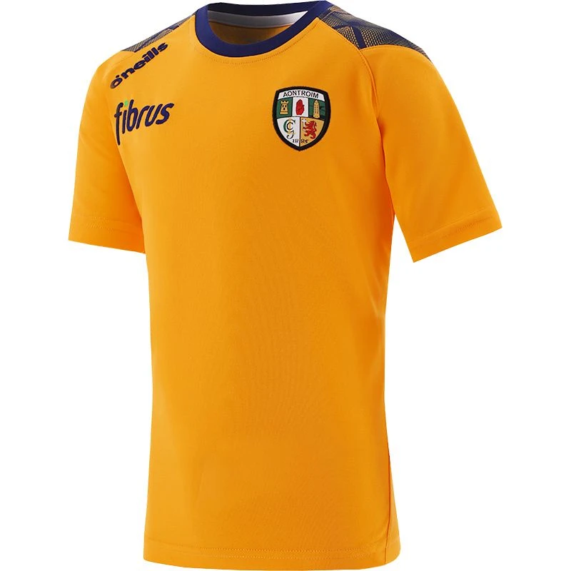 Antrim GAA Kids' Belcourt T-Shirt Amber / Marine / White