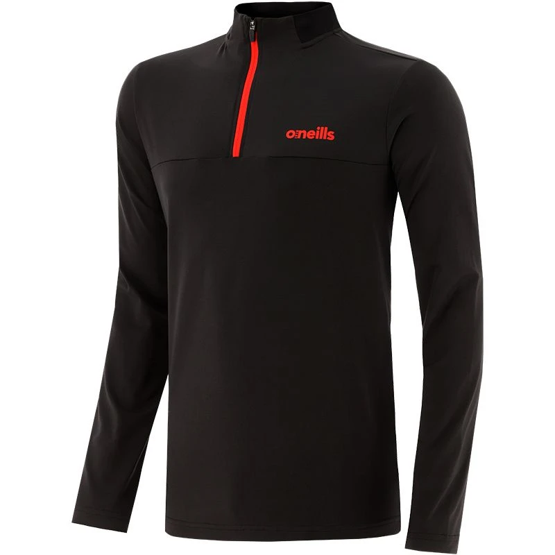 Men's Cathal Brushed Half Zip Top Black / Red