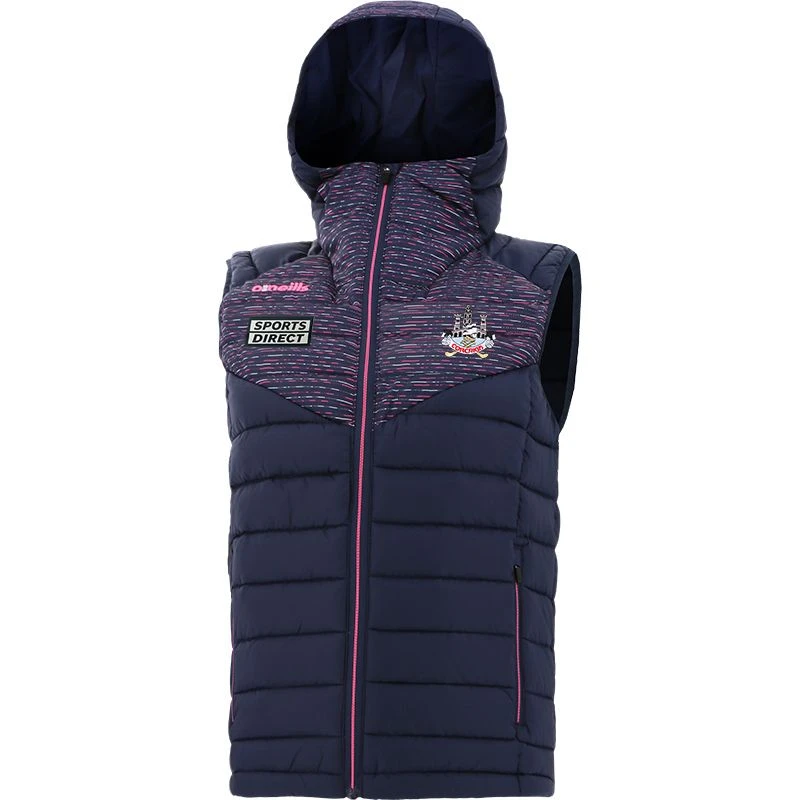 Cork GAA Women's Harlem Hooded Padded Gilet Marine / Pink