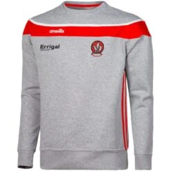 Derry GAA Men's Auckland Crew Neck Fleece Sweatshirt Grey / Red / White