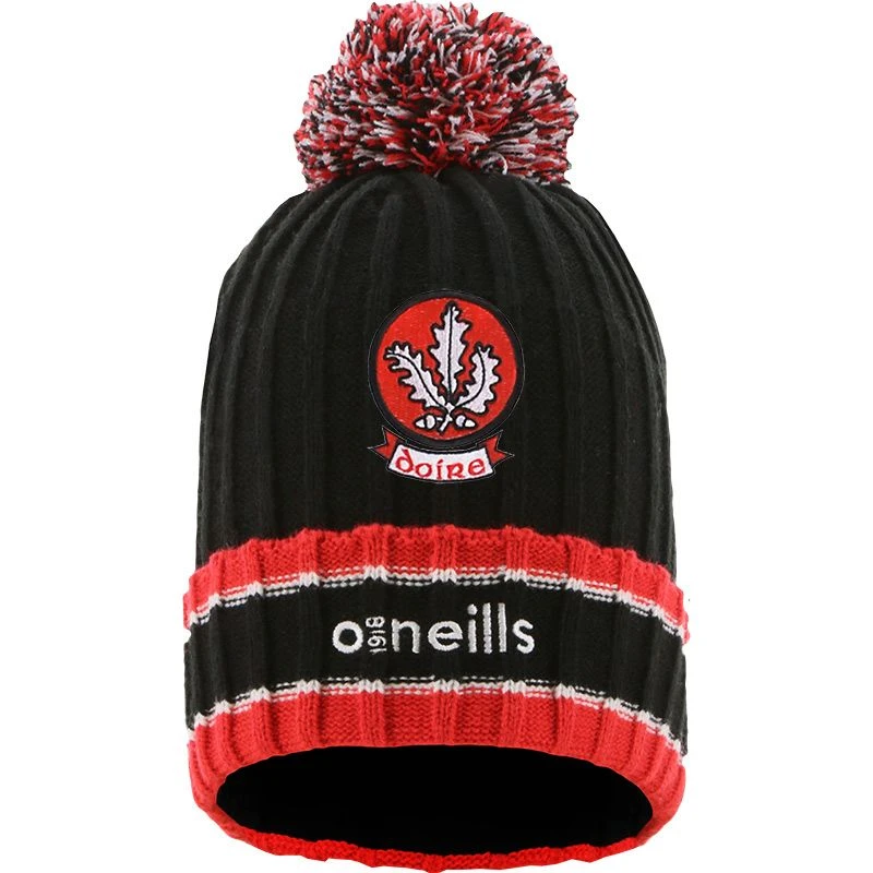 Derry GAA Kids' Darcy Bobble Hat Black / Red / White