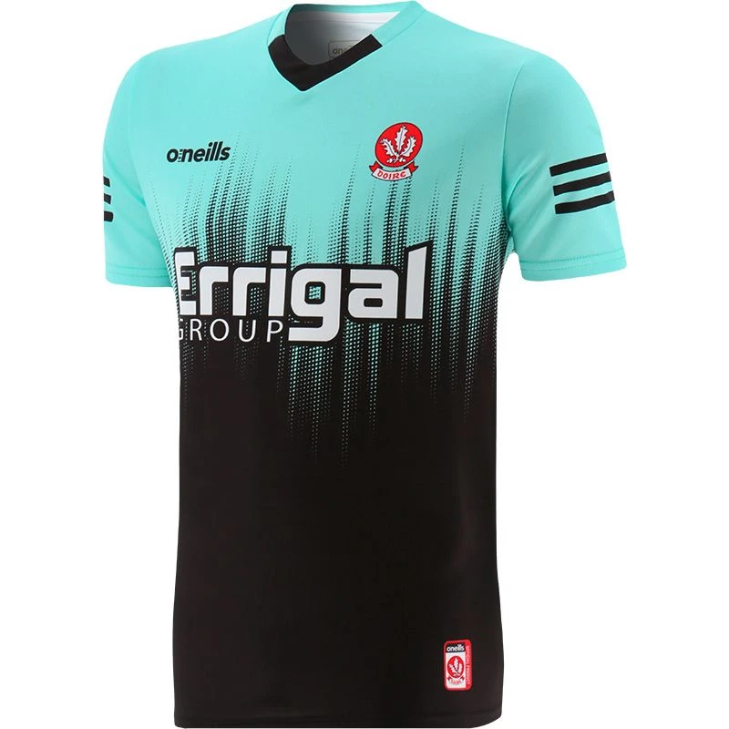 Derry GAA Player Fit Short Sleeve Training Top Green / Black