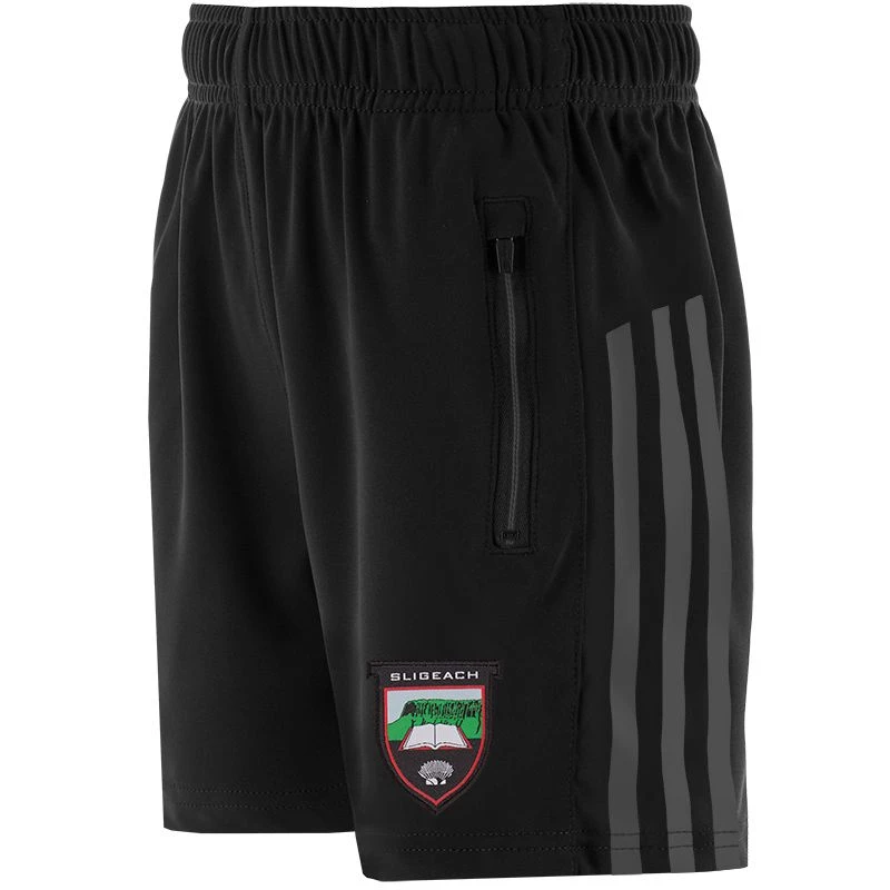 Sligo GAA Kids' Dolmen Training Shorts Black / Dark Grey / White
