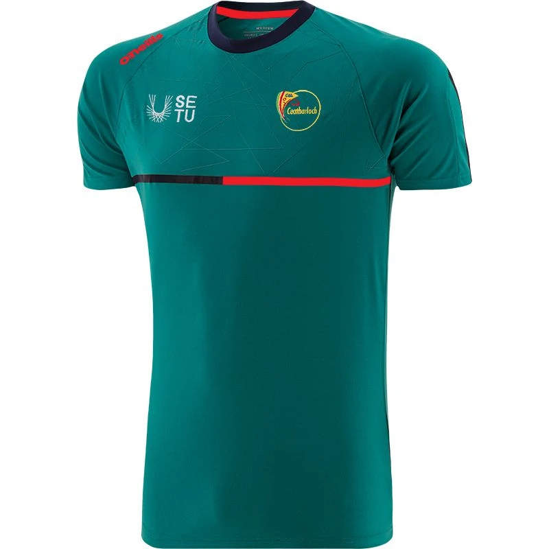 Carlow GAA Men's Dolmen T-Shirt Green / Marine / Red