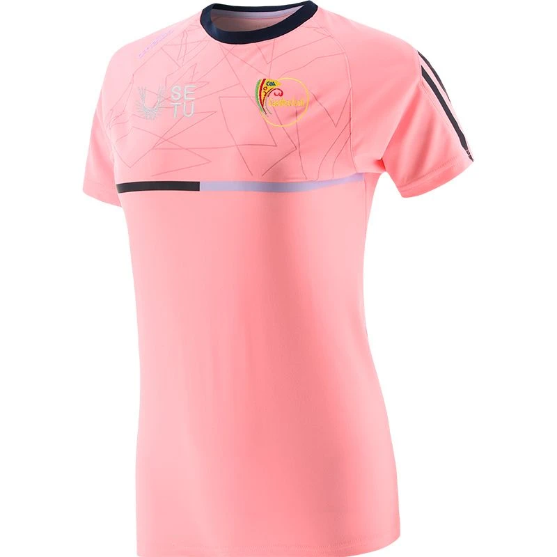 Carlow GAA Women's Dolmen T-Shirt Pink / Marine / Purple