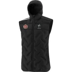 Kildare GAA Men's Dolmen Hooded Padded Gilet Black / Dark Grey / White