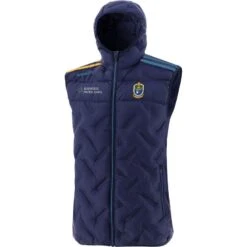 Roscommon GAA Men's Dolmen Hooded Padded Gilet Marine / Blue / Amber