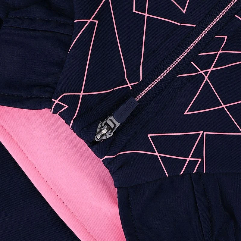 Louth GAA Kids' Dolmen Brushed Half Zip Top Marine / Pink / Purple - Image 3