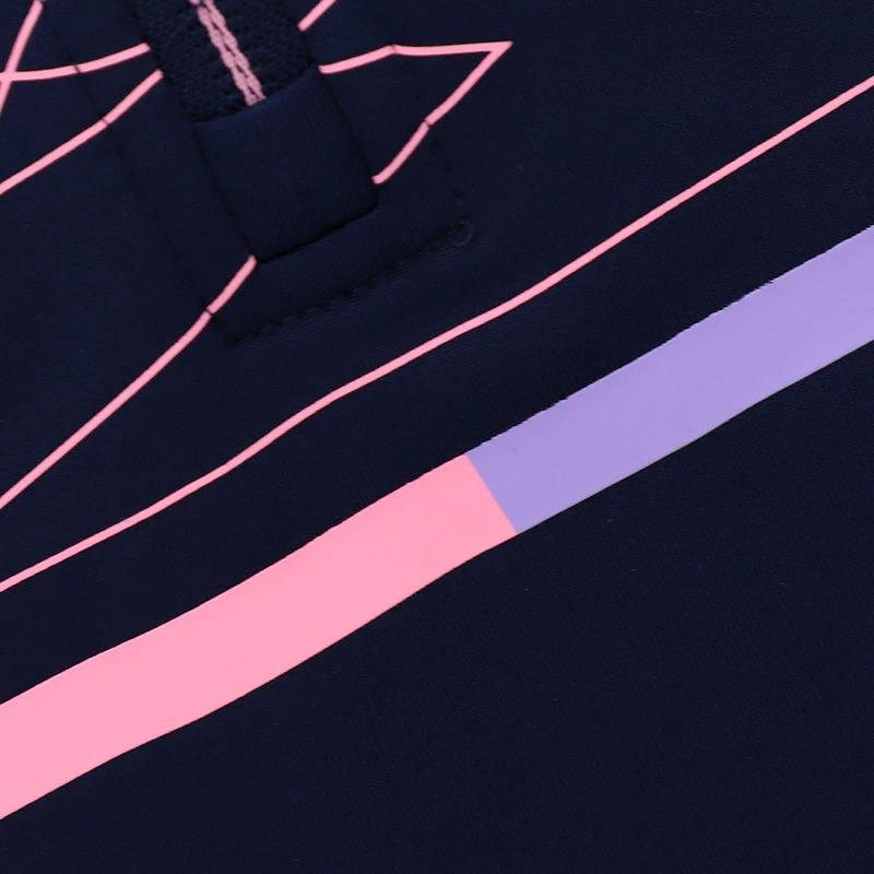 Louth GAA Kids' Dolmen Brushed Half Zip Top Marine / Pink / Purple - Image 4