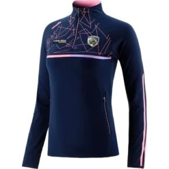 Laois GAA Women's Dolmen Brushed Half Zip Top Marine / Pink / Purple